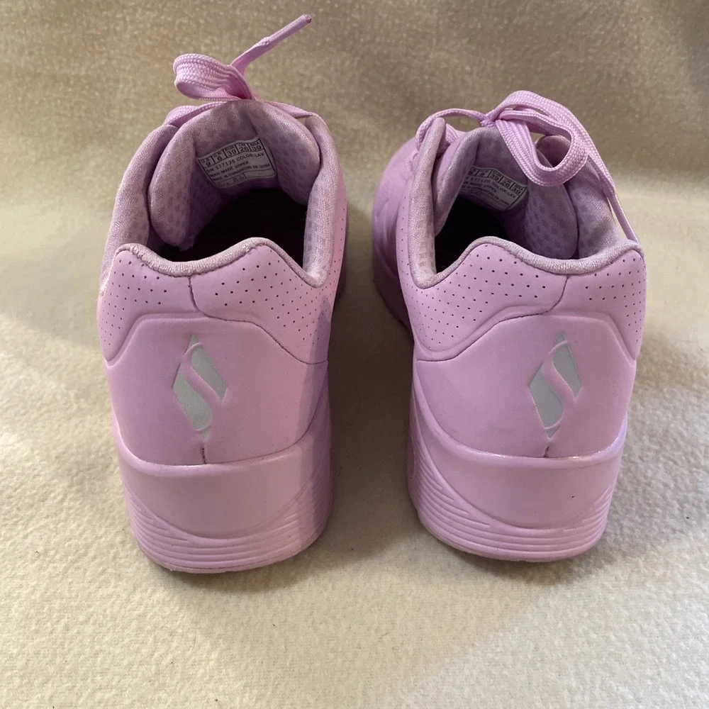 Skechers Uno Lace-Up Sneakers - Frosty Kicks Light Lavendar Purple Pastel size 9